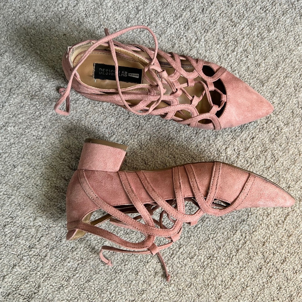 Design Lab Lord and Taylor Pink Lace-up Shoes!